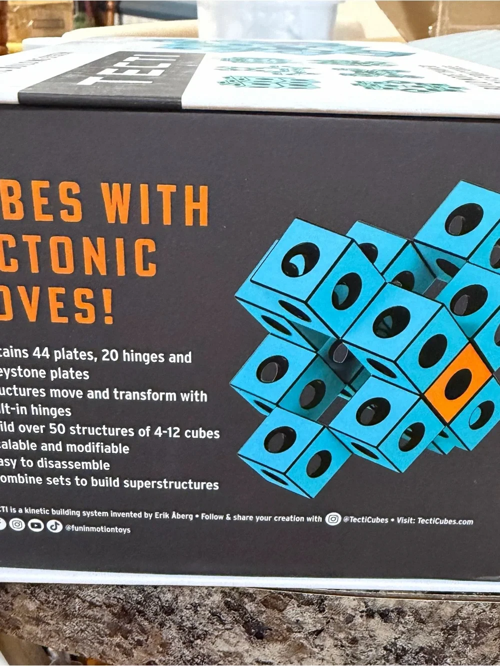 Kinetic Building Set - Teal Modular Cubes